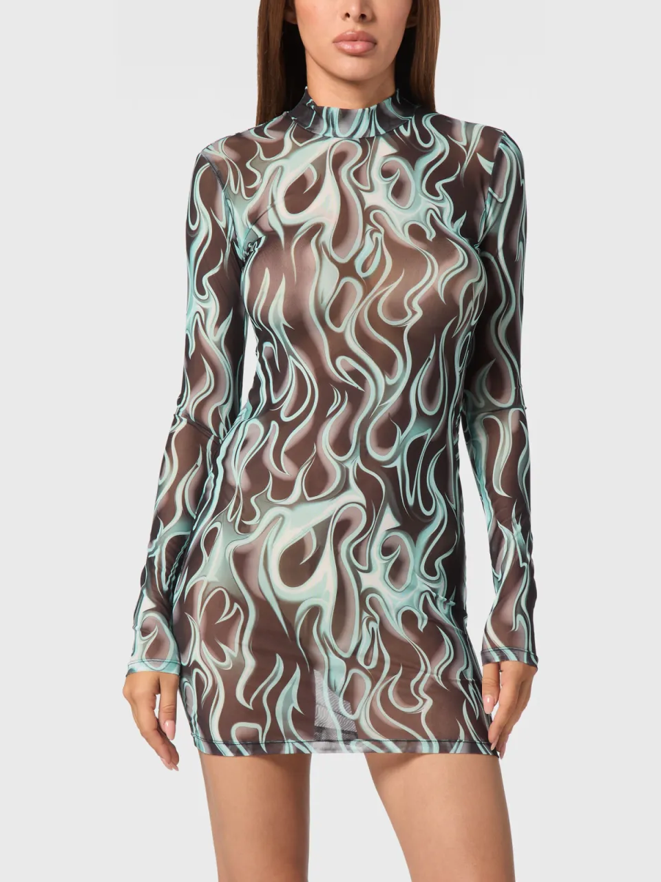Philipp Plein Korte Jurk Flame Zwart