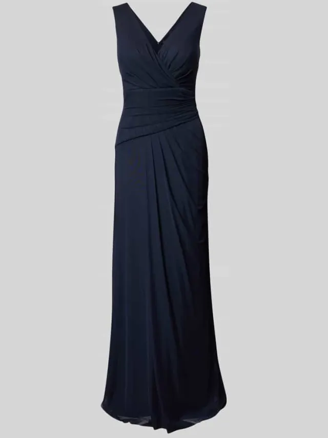 Vera Mont Avondjurk in wikkellook marineblauw, foto 2