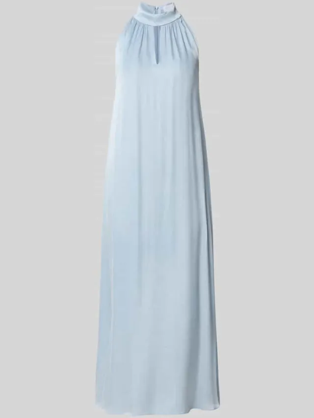 Jake*s Collection midi-jurk van viscosemix met halter bleu, foto 2