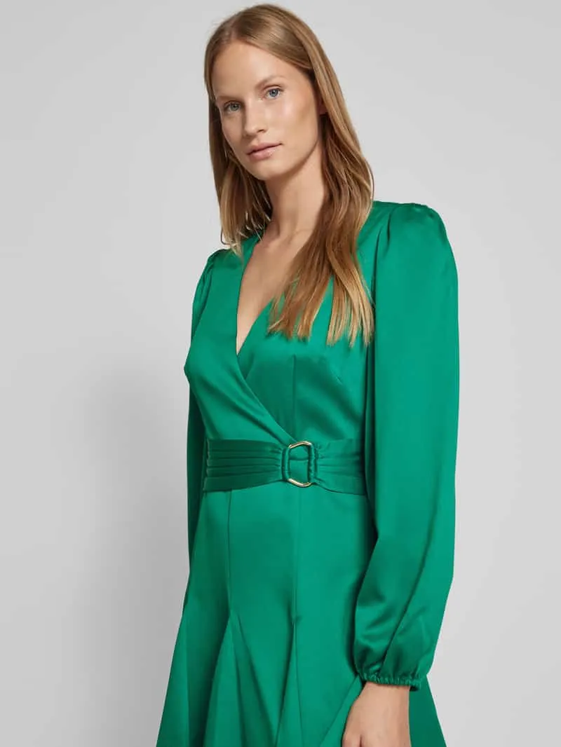 Adrianna Papell Cocktailjurk met pofmouwen smaragdgroen, foto 5