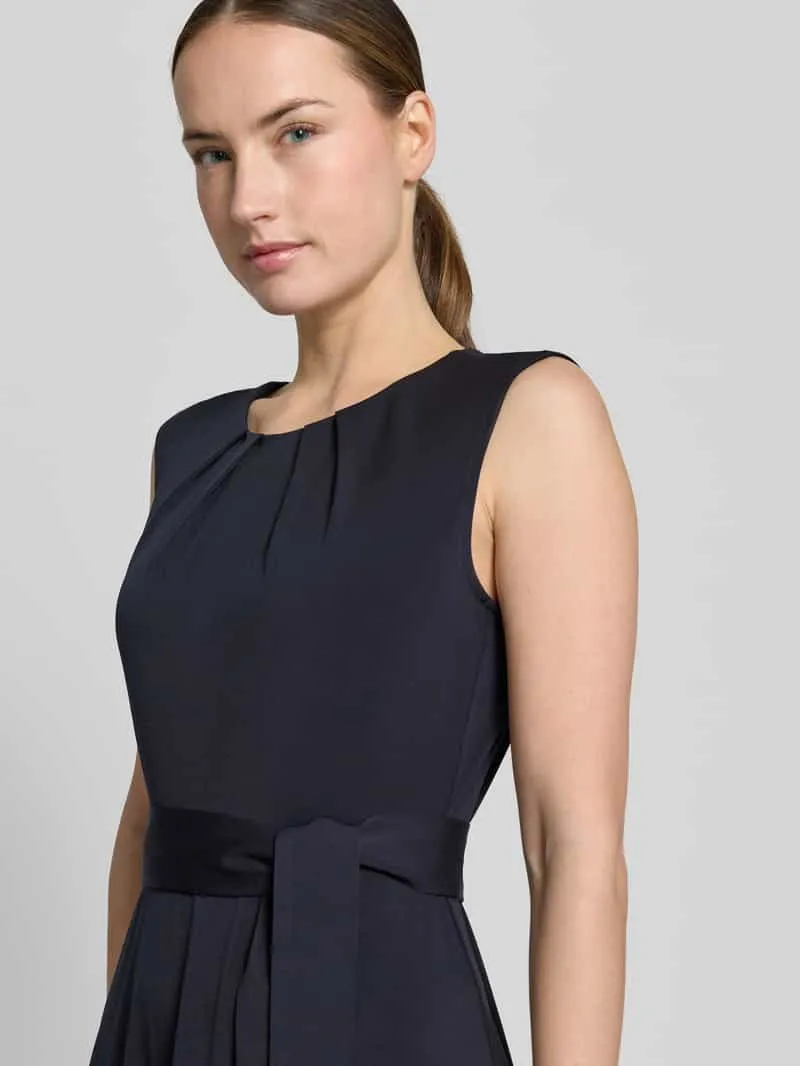 Christian Berg Woman Selection Cocktailjurk met Strikceintuur marineblauw, foto 3