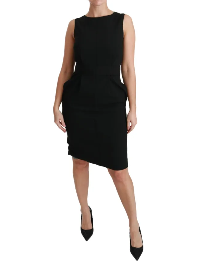 Dolce & Gabbana Dameszwarte Sheath Stretch Formele Jurk Veelkleurig