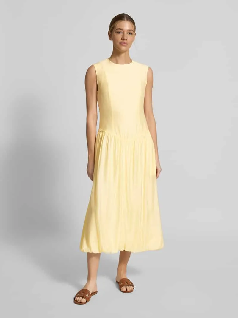 Yas Bubble jurk met ronde hals model 'KRISSI' geel