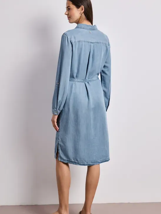 Street One Knielange jurk in een verwassen look blauw, foto 2