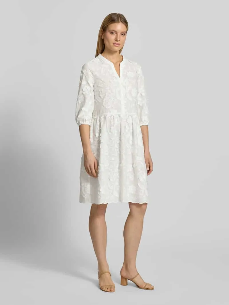 White Label Knie-lange jurk met stitchings en 3/4-mouw wit, foto 4