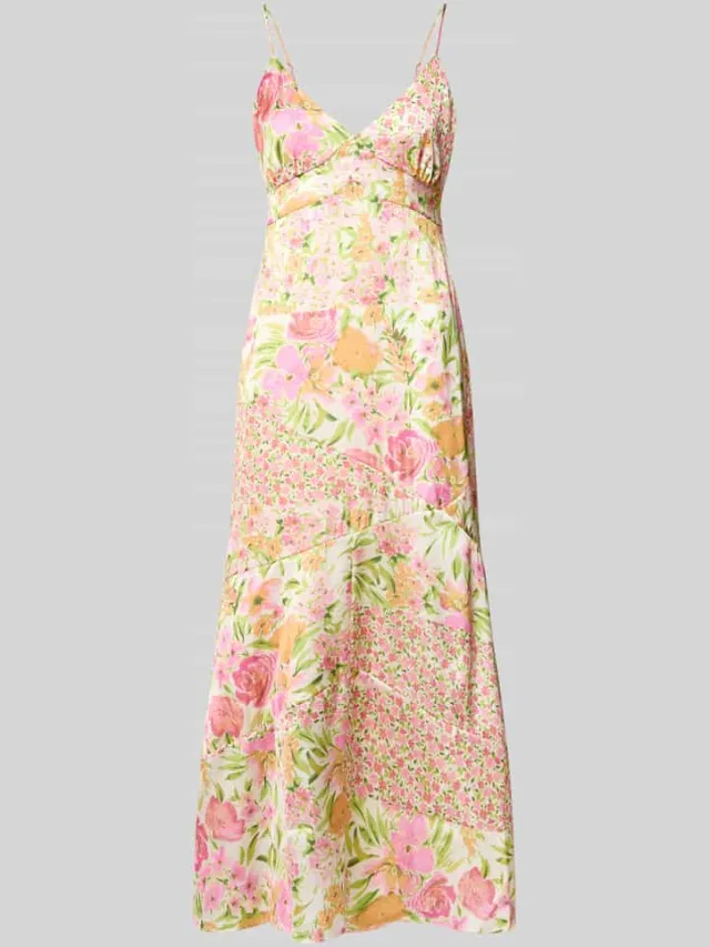 Vero Moda Vloeiende maxi-jurk van satijn model 'ALTHEA' lichtroze, foto 2