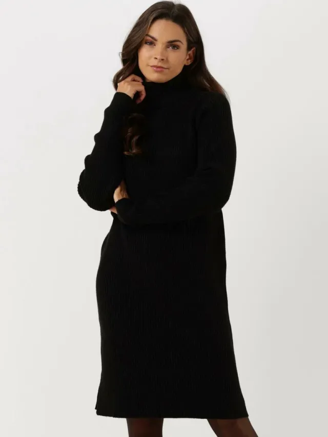 Minus Ava Knit Turtleneck Dress Jurken Dames - Rok - Jurk - Zwart