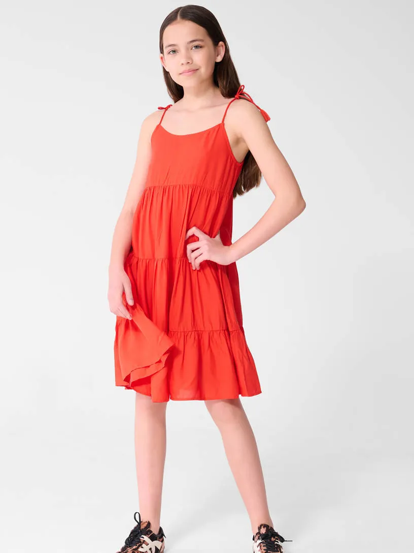 Shoeby Layer midi zomerjurk rood