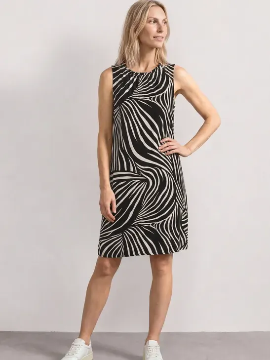 Street One Knielange jurk met plooien Zwart