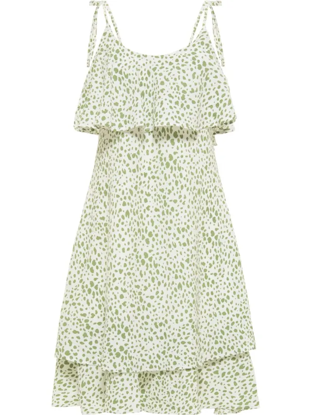 IZIA midi-jurk Gebroken wit groen