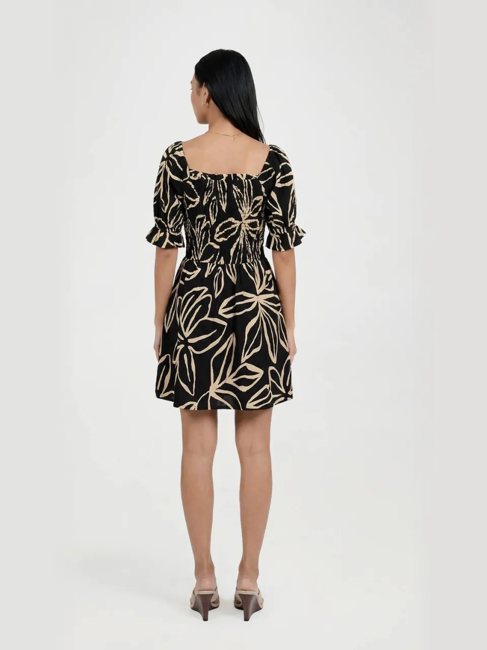 boohoo Dames Mini Jurk Met Bloemenprint En Volumemouwen zwart, foto 2