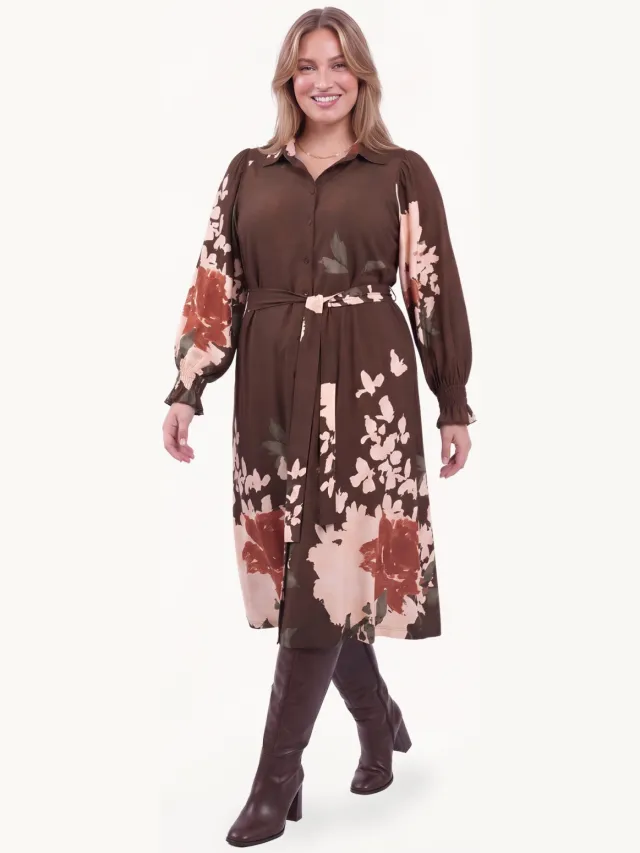 Yoek Midi jurk BOSCO | Multi