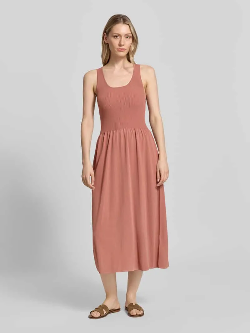 Max Mara A-lijn tricotjurk van viscosemix model 'CALIBRI' Terracotta