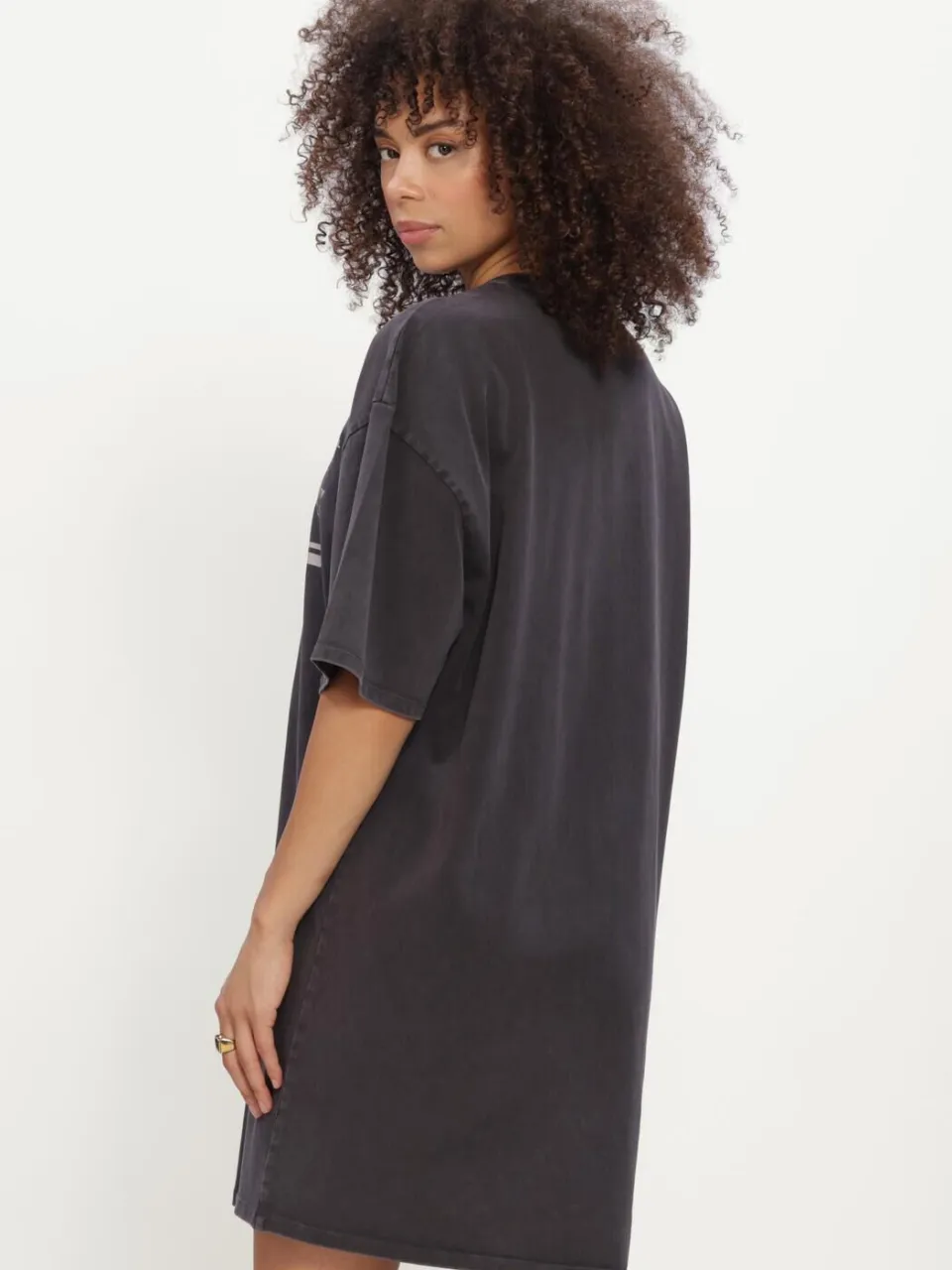 Alix The Label Dames Jurken Ladies Knitted Sleeveless Sporty T-shirt Dress - Donkergrijs, foto 3