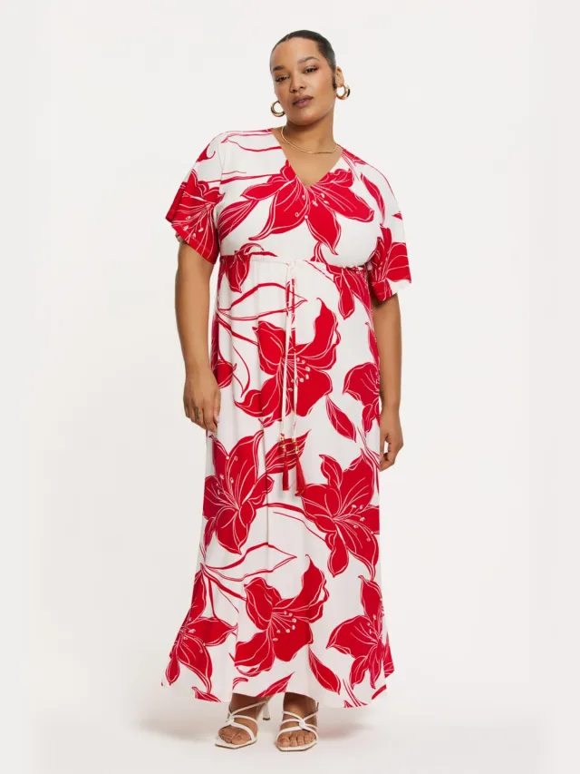 Yoek Maxi-jurk LILY | Rood