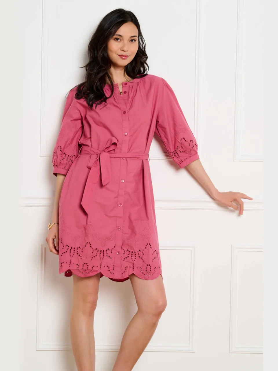 LOLALIZA broderie blousejurk - roze, foto 4