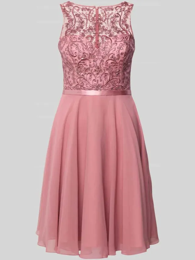 LUXUAR FASHION Cocktailjurk met ronde hals mauve, foto 2