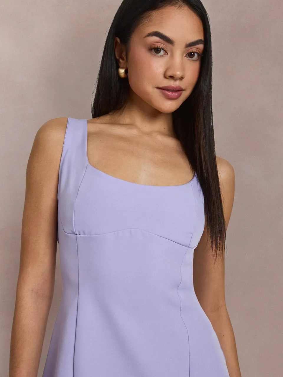 boohoo Dames Naaddetail Getailleerde Mini-jurk lila, foto 4