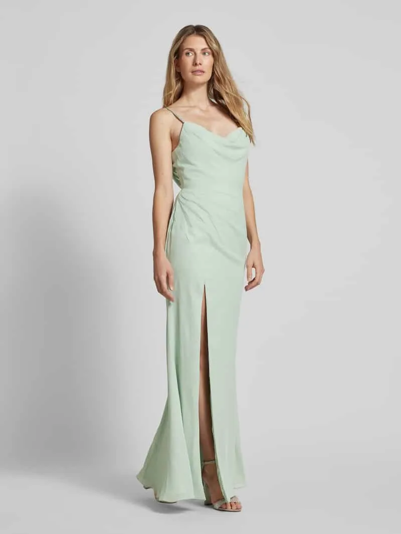 LUXUAR FASHION avondjurk met siersteentjes lichtgroen, foto 4