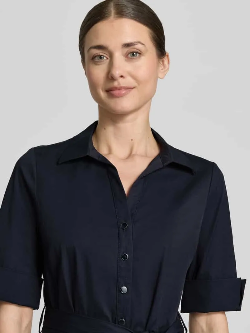 ROBE LÉGÈRE Knielange overhemdjurk met strikceintuur marineblauw, foto 4
