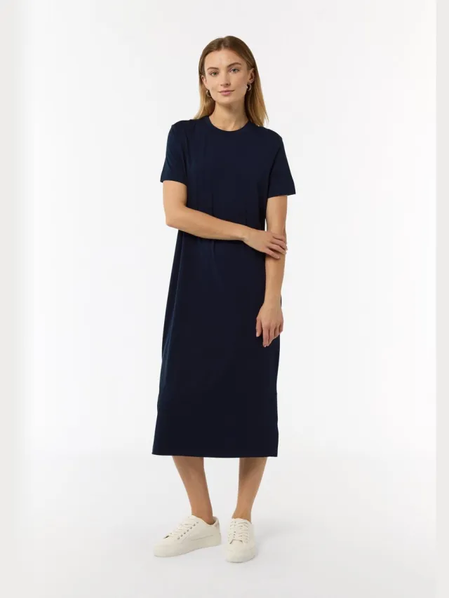 Comma female - Jurk met ronde halslijn diepblauw