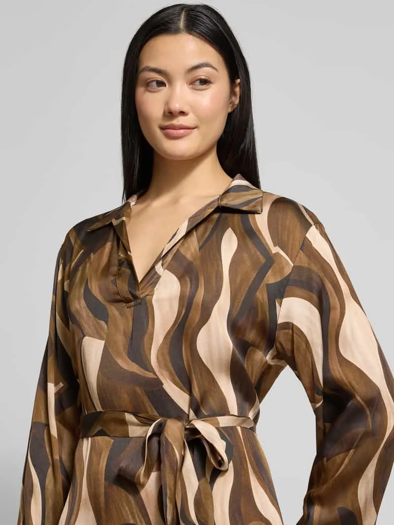 Zabaione Mini-jurk van Viscose met Strikceintuur Model 'Be44atricee' lichtbruin, foto 5