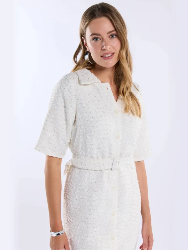Freebird mini jurk crème