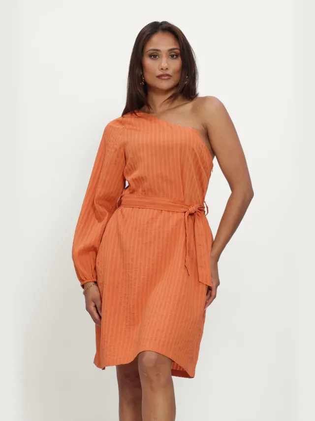 Another-Label Another Label Dames Jurken Dua Dress L/s - Oranje