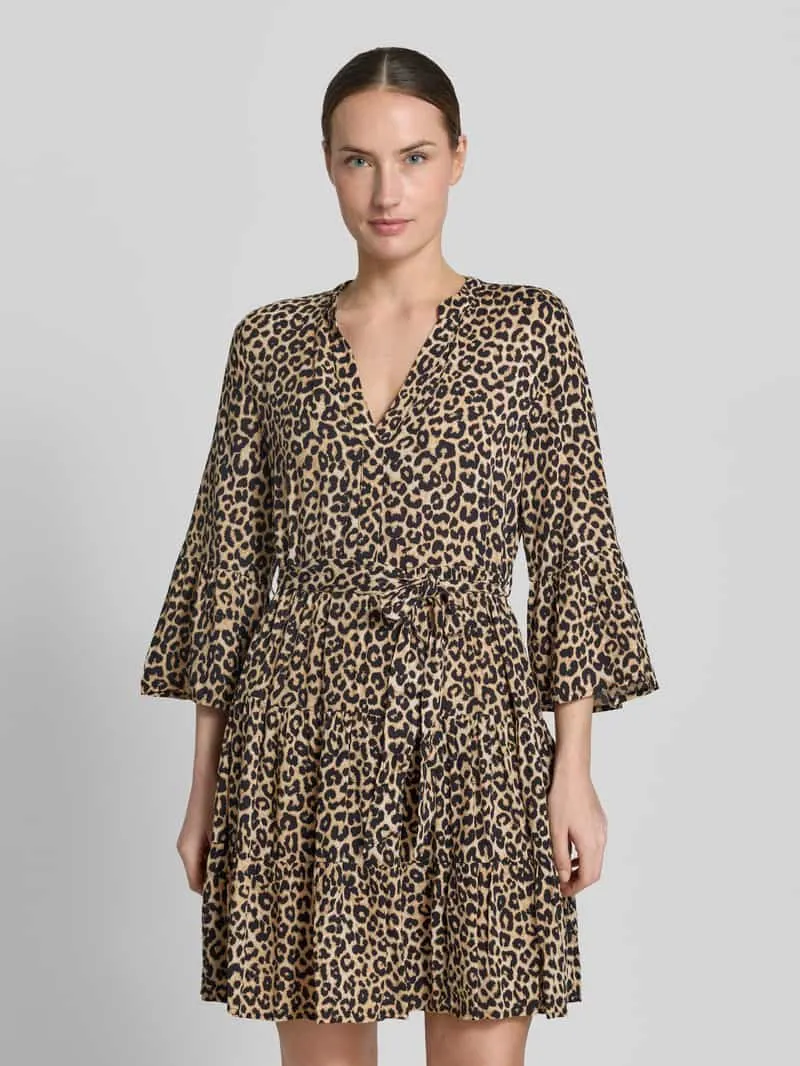 Vero Moda Getailleerde tuniekjurk van pure viscose model 'MELBA' Middenbruin