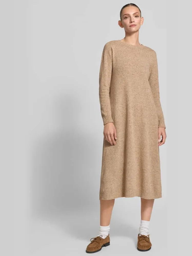 Max Mara Nauwsluitende vrijetijdsjurk van wolmix met zijde-aandeel model 'GOCCIA' Taupe
