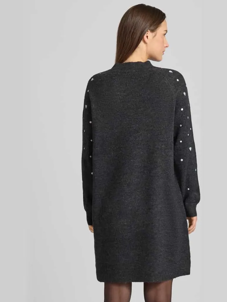 Tom Tailor Tricotjurk met borduursels donkergrijs gemêleerd, foto 3
