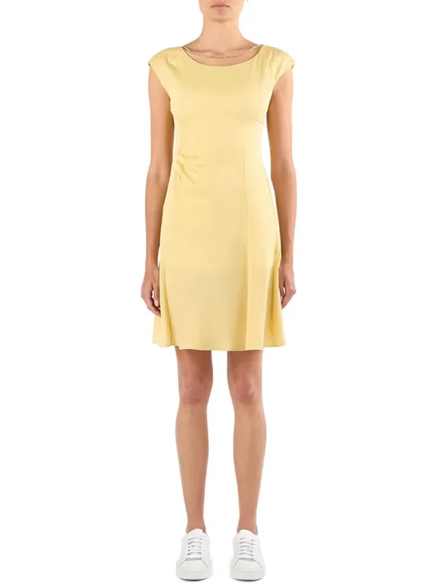 Armani Exchange Xw002301_af21553 Mouwloze Jurk Geel 38 Vrouw Sunlight