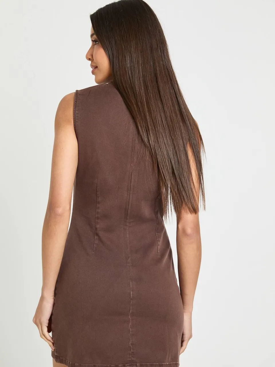 boohoo Dames Basic Denim Shift Jurk, foto 2
