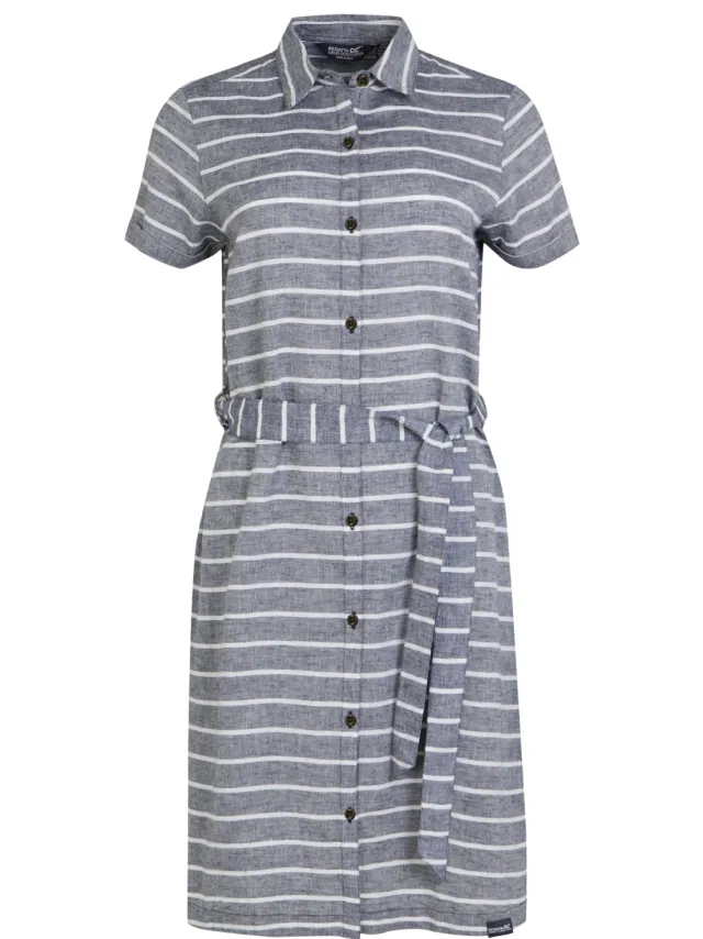 Regatta Dames/Dames Rema Gestreept Overhemd Jurk (Marine / Wit) Marineblauw