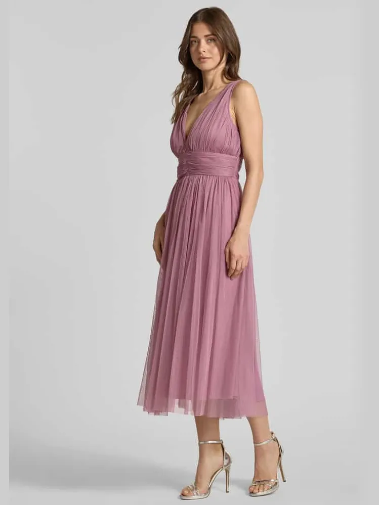 Lace & Beads Midi-jurk met cut-out aan de achterkant rosé, foto 3
