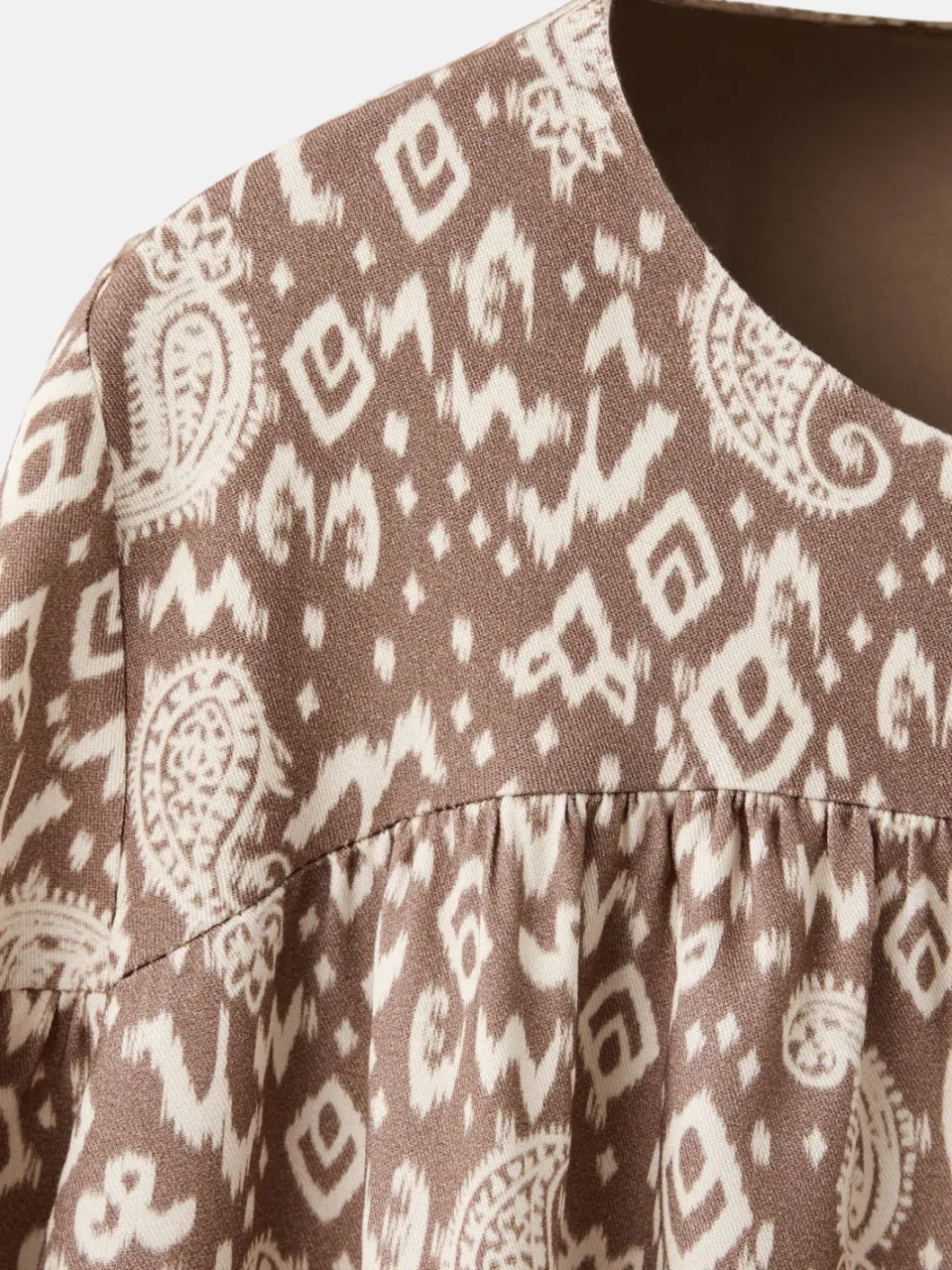 Mango korte bohemian jurk met paisley bruin, foto 3