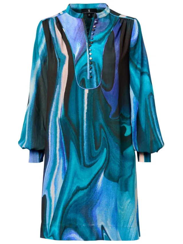 Mart Visser Dhalia Print Jurk Multi blauw, foto 2
