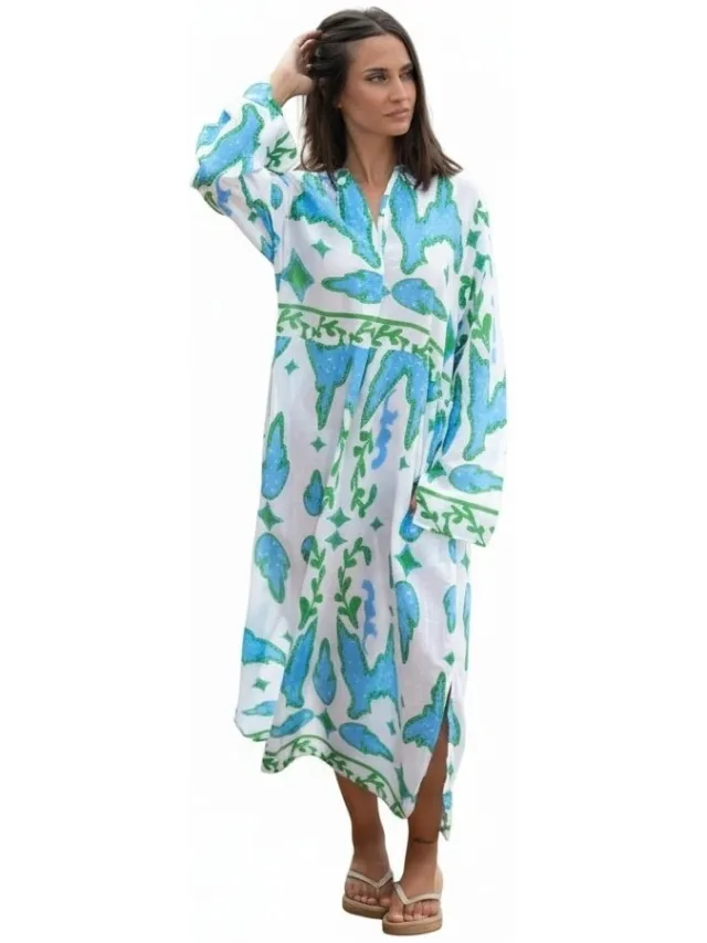 Isla Bonita By Sigris Lange Jurk Isla Bonita By Sigris Lange Midi-Jurk Wit
