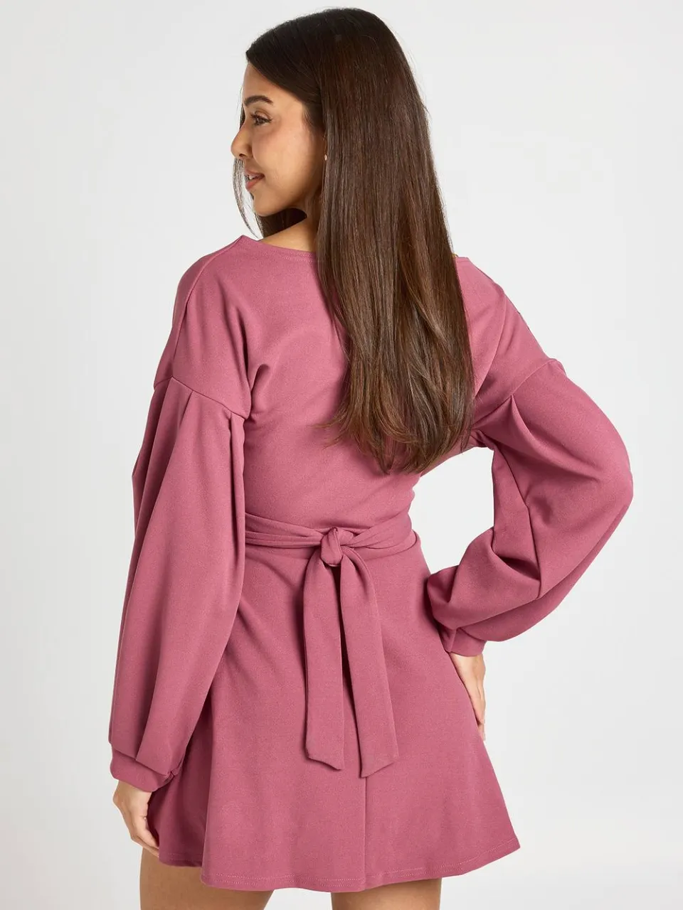 boohoo Dames Off-shoulder Wikkel Mini Jurk mauve, foto 3