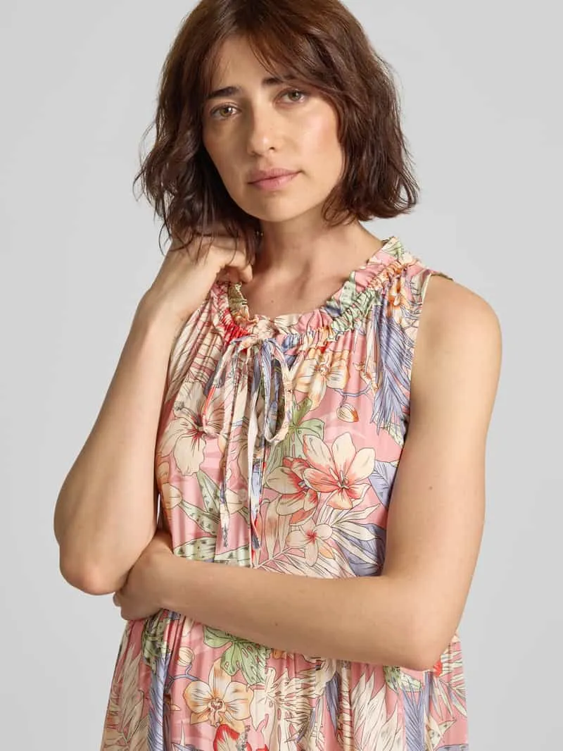 Zabaione midi-jurk van viscose met vetersluiting model 'Gi44naa' roze, foto 3