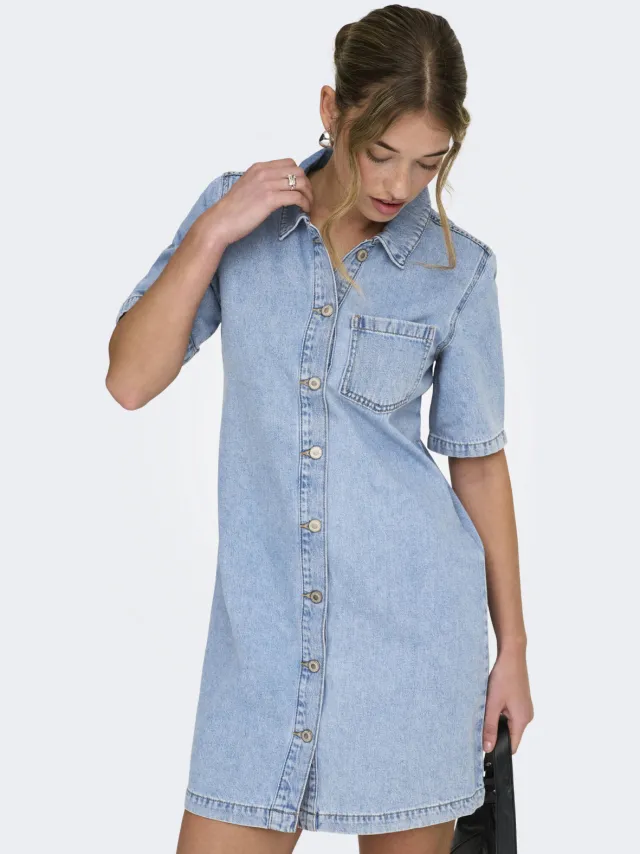 Only spijkerjurk light blue denim