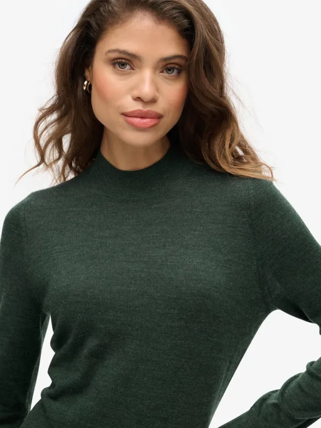 Superdry Gebreide Mernio jurk met lange mouwen - Dames - Jurken urban chic marl