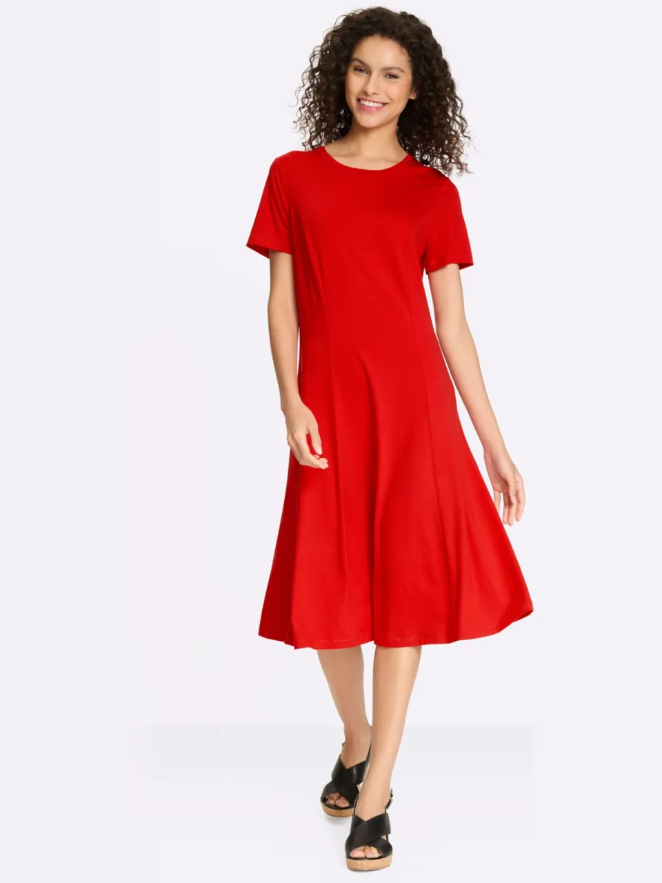 Jersey jurk rood