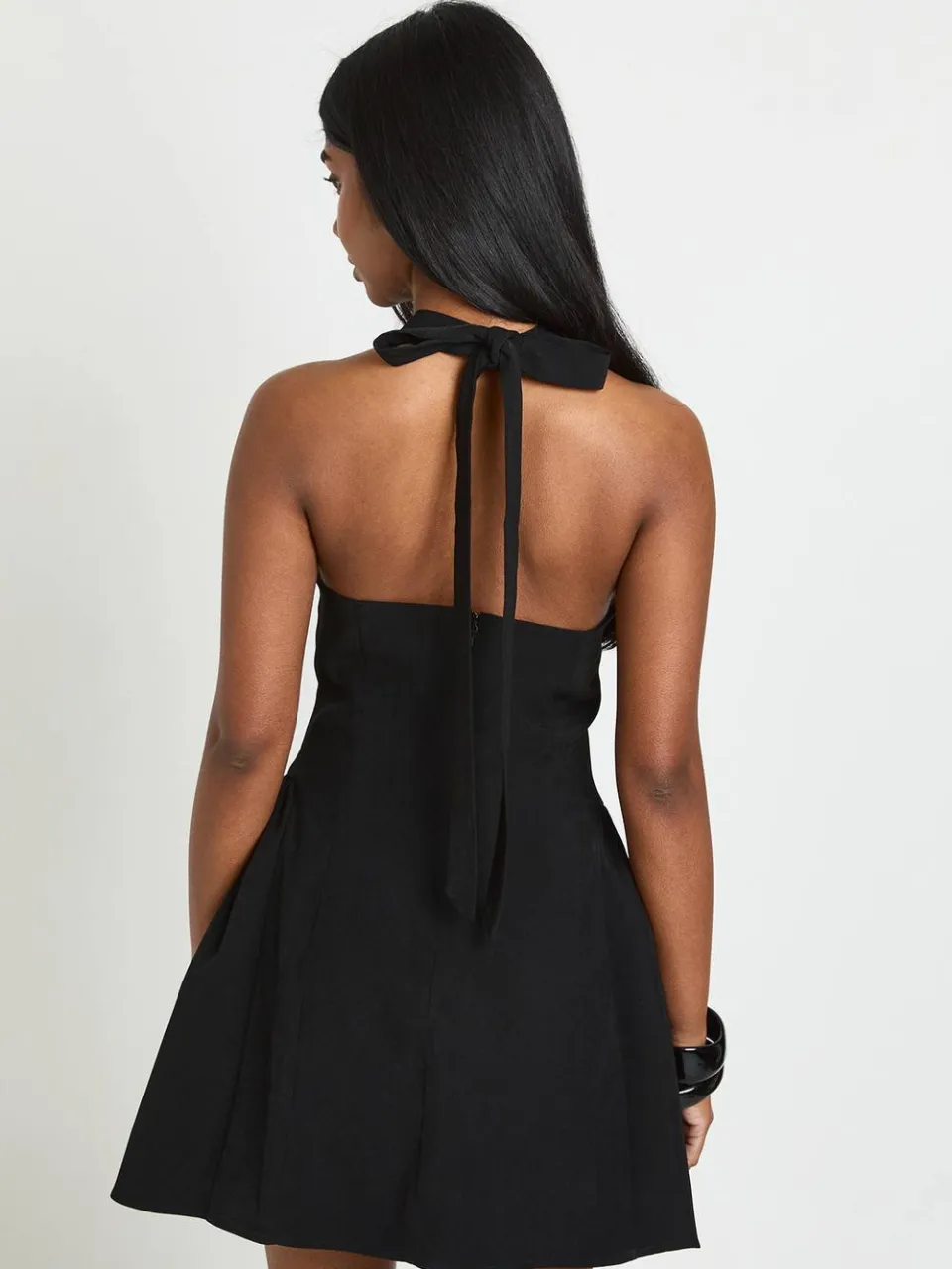 boohoo Dames Halter Mini-jurk Met Volle Rok zwart, foto 2