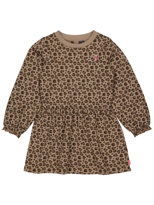 QPI sweatjurk met panterprint bruin, foto 2