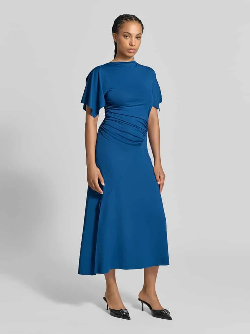 Victoria Beckham Avondjurk met drapering model 'CAPSLEEVEDRESS' blauw, foto 3