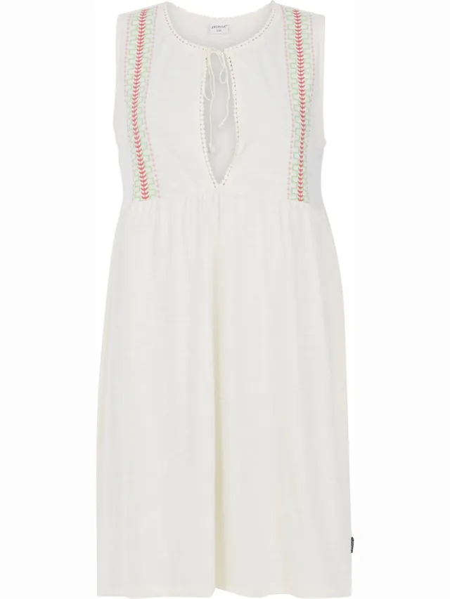 Protest Prtalaia – Blousejurk Dames – Mouwloos – Knielengte Canvas Offwhite