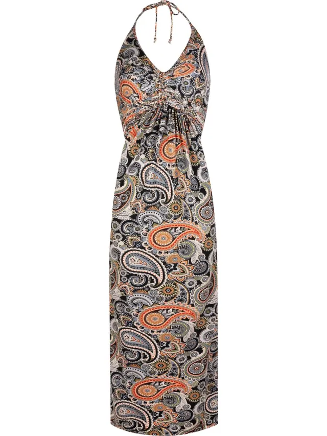 Chic by Lirette Halter jurk Cappadocia - XL - Olijf Taupe