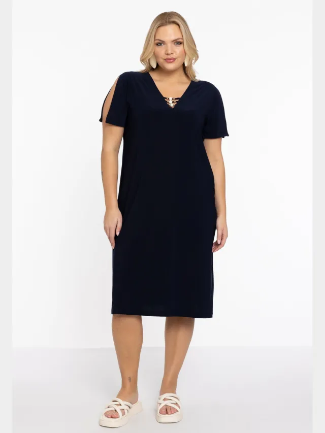 Yoek Jurk met parels | Blauw