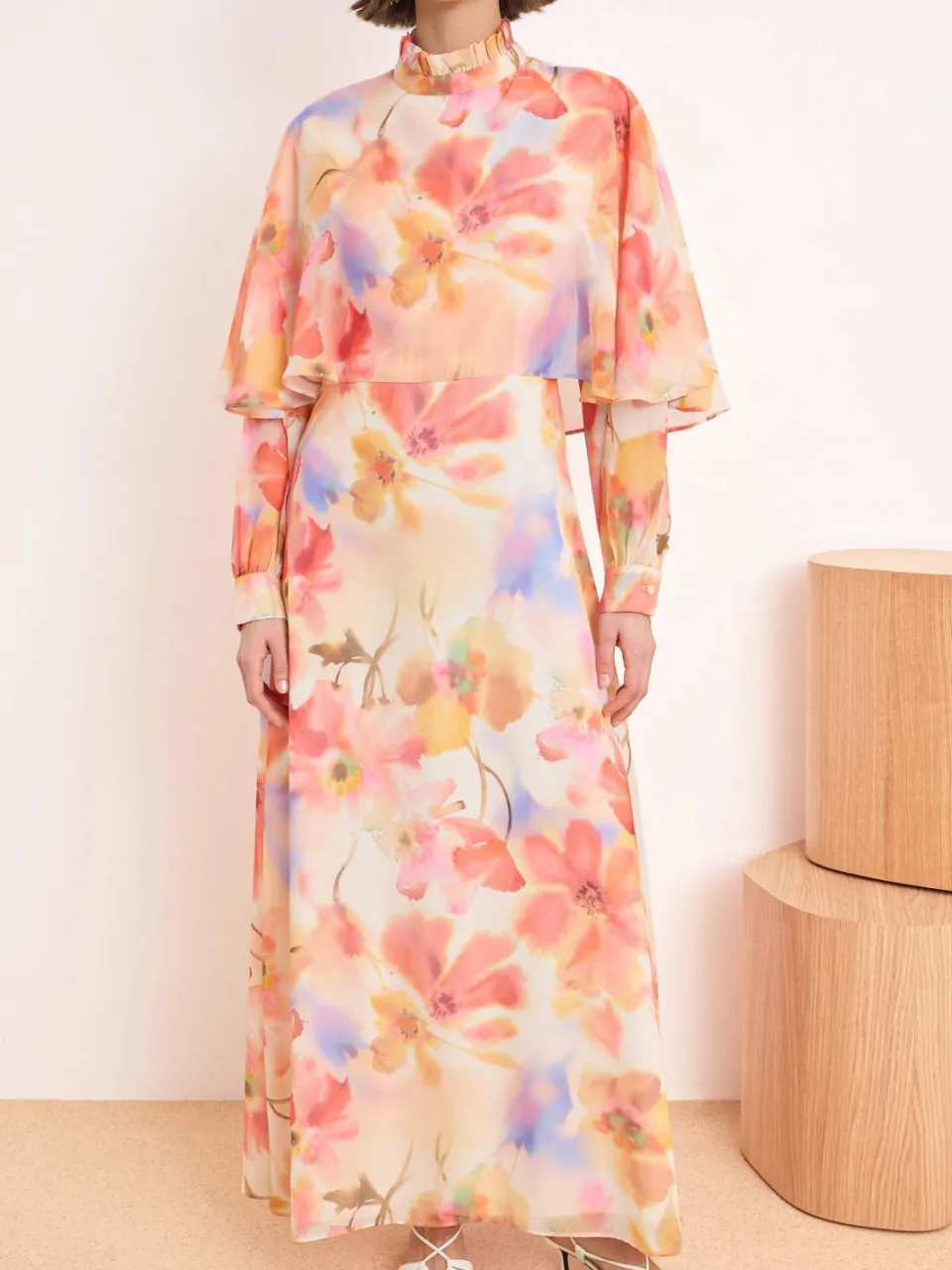 Turkishsouq Lange maxi-jurk met bloemenprint en A-lijn model voor dames, geschikt voor hijab. roze, foto 2
